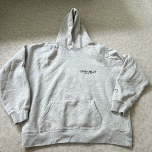 Fear Of God Fog ESSENTIALS Light Oatmeal Pullover Hoodie Size Large